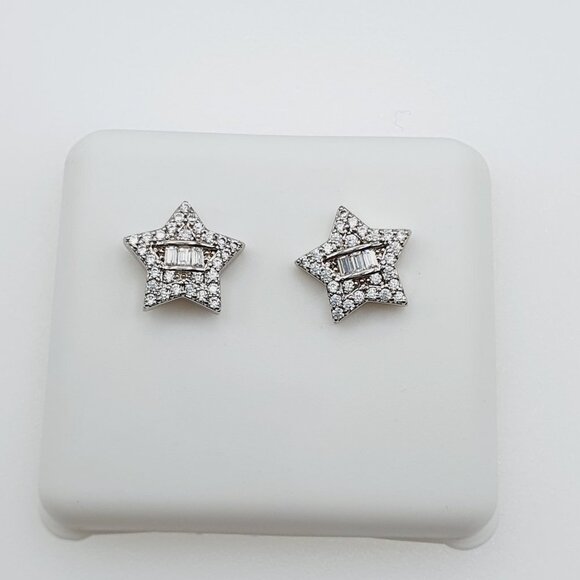 "925 Sterling Silver Plated CZ Earrings, INUS1BR159 - Picture 1 of 9